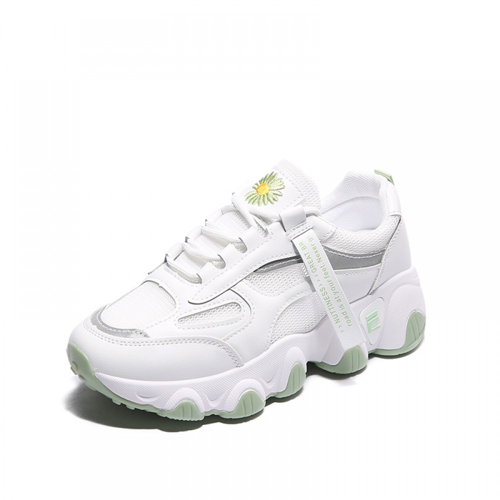 Breathable Sports Shoes Women's Summer New White High-Rise Sneakers